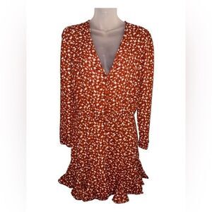 Miss Me Women's Ditsy Floral‎ Dress Rust Size S NWOT